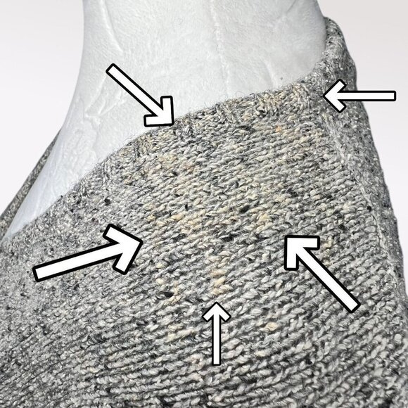 Vintage Tally-Ho V-Neck 3/4 Sleeve Sweater Gray Knit 55% Silk & Wool Blend XS - Picture 10 of 12